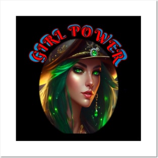 Girl power, Green eyed pirate queen Posters and Art